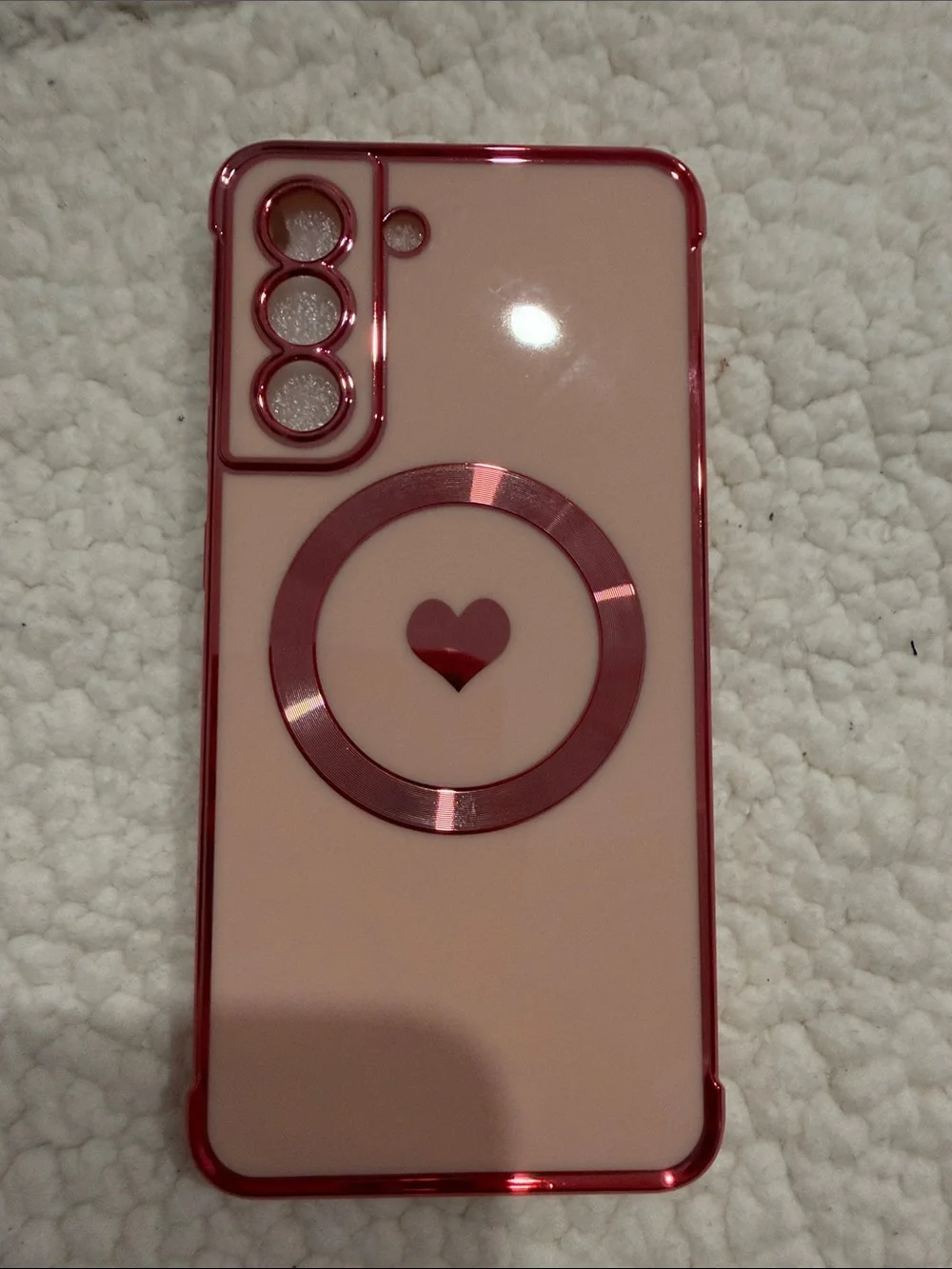 Samsung Clear TPU Phone Case with Rose Metallic Edge
